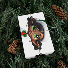 Load image into Gallery viewer, Afro-Centric Christmas Elf Gift Wrap Paper | FREE US SHIPPING